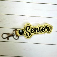 Senior Snap Tab Key Fob Embroidery Design